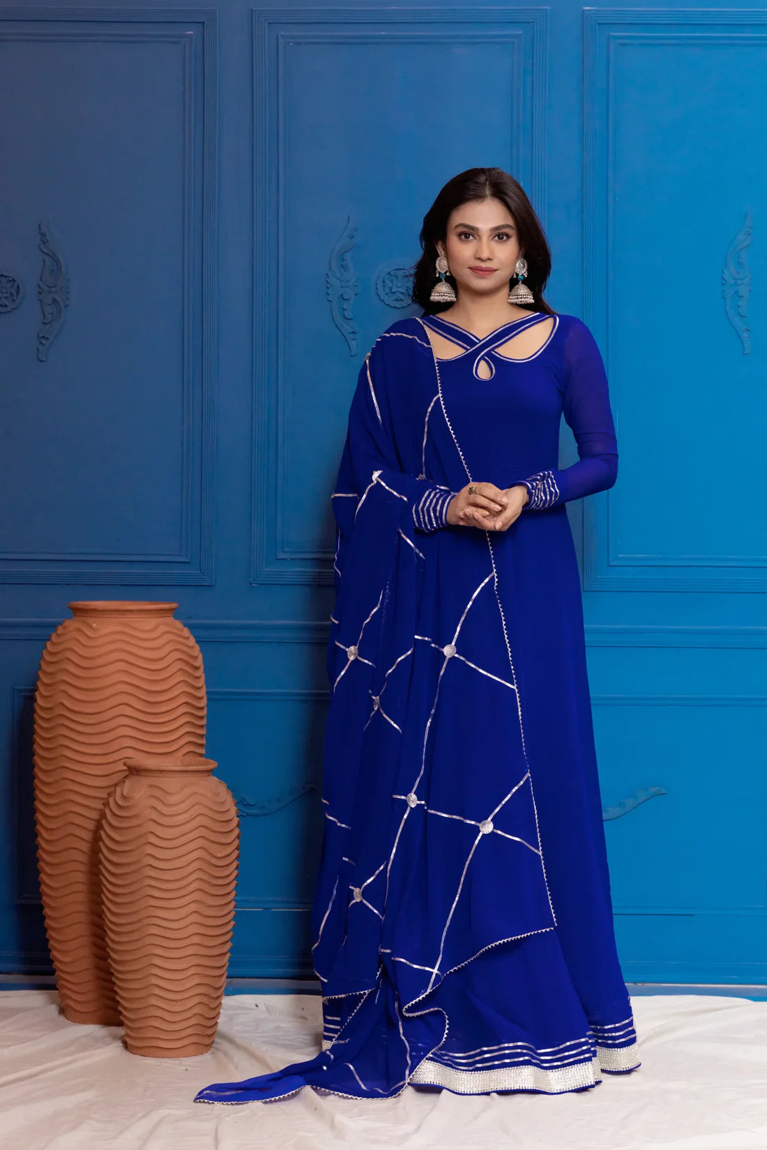 Neha Sharma Royal blue Anarkali Set