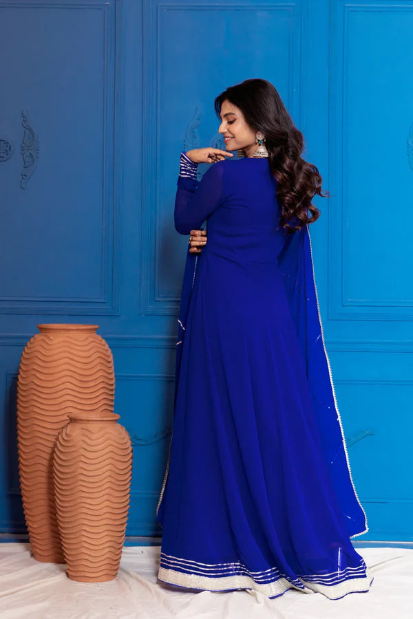 Neha Sharma Royal blue Anarkali Set