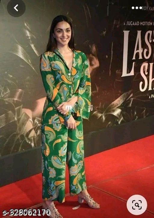 Kiara Advani inspired Emerald Elegance Printed Co-ord Set
