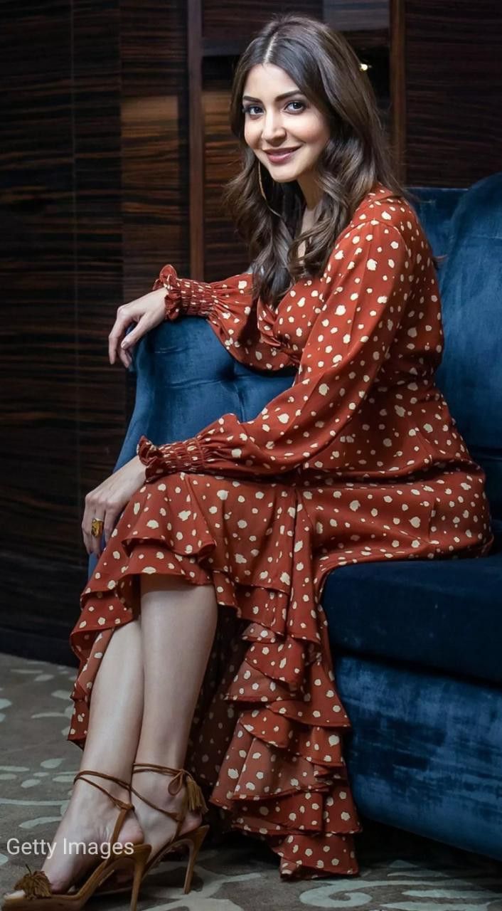 Anushka Sharma Polka Cut-Out Ruffle Dress