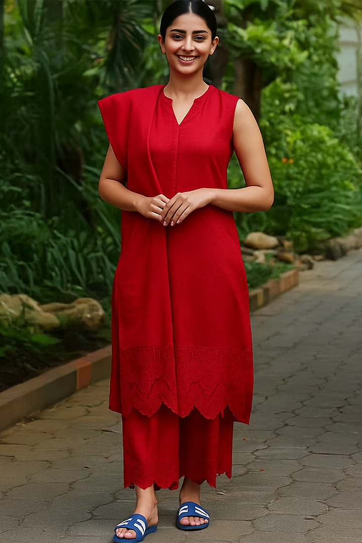 Crimson Elegance Co-ord Set