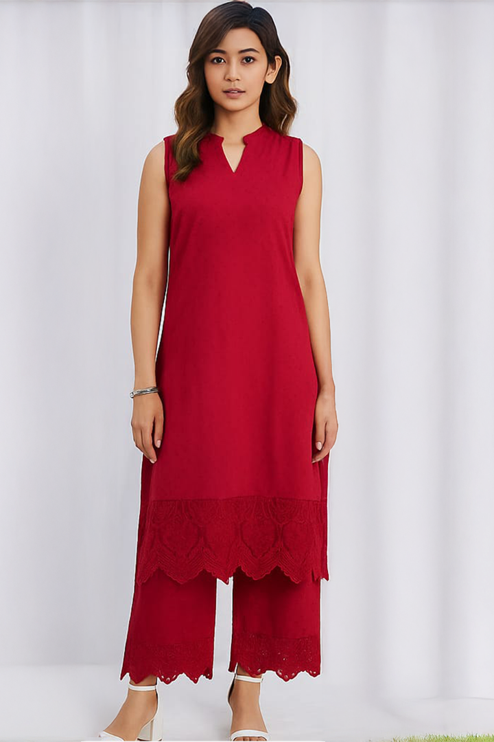 Crimson Elegance Co-ord Set