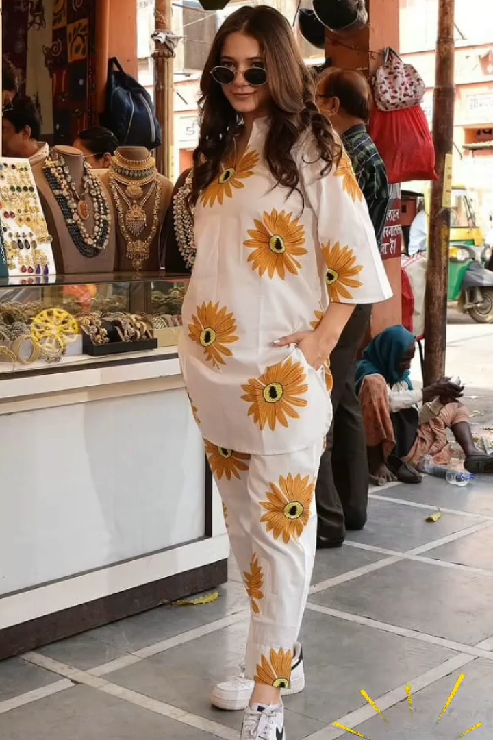 Sunlit Bloom Cotton Co-ord Set
