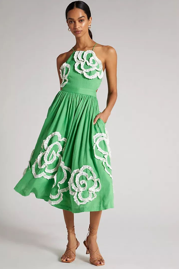 Floralia Bloom Halter Midi Dress