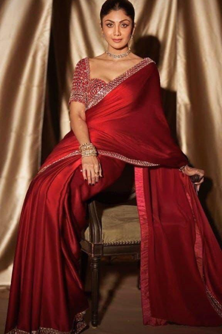 Crimson Elegance Saree Set