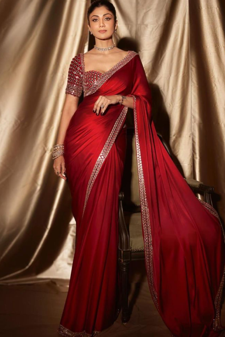 Crimson Elegance Saree Set