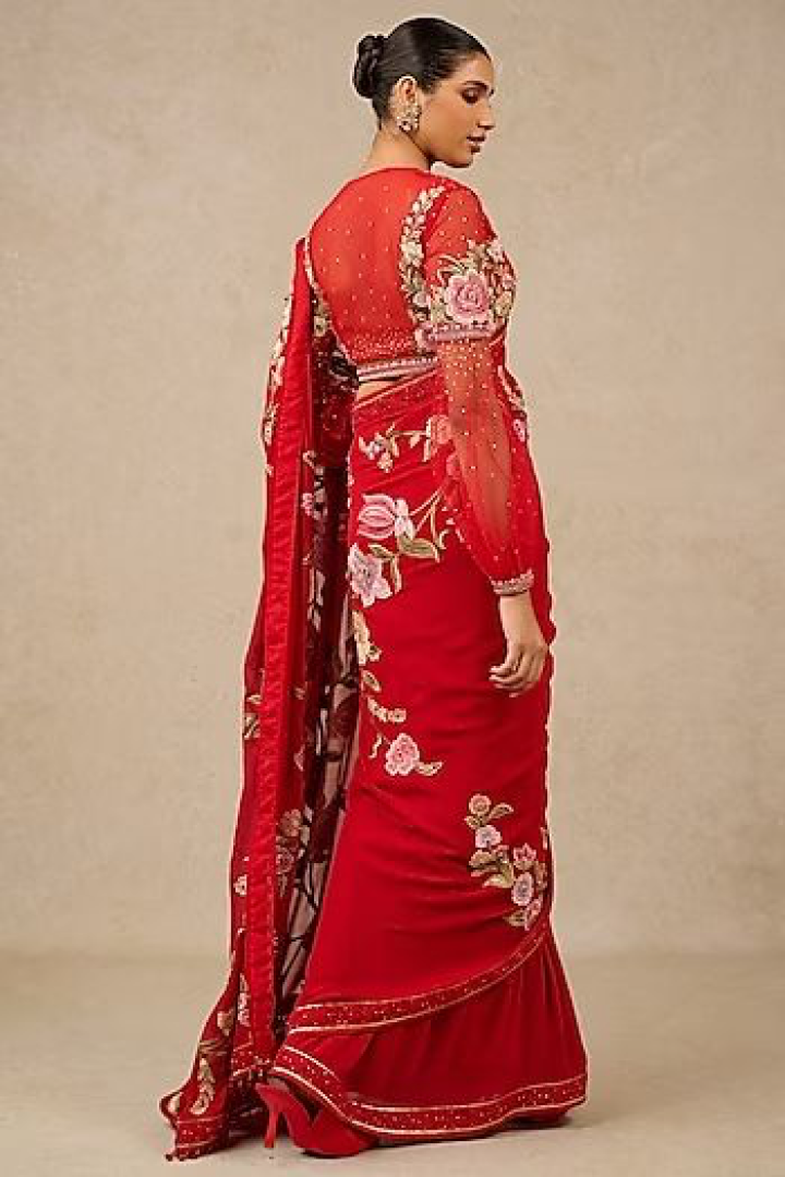 Saira Rosé Luxe Saree Set