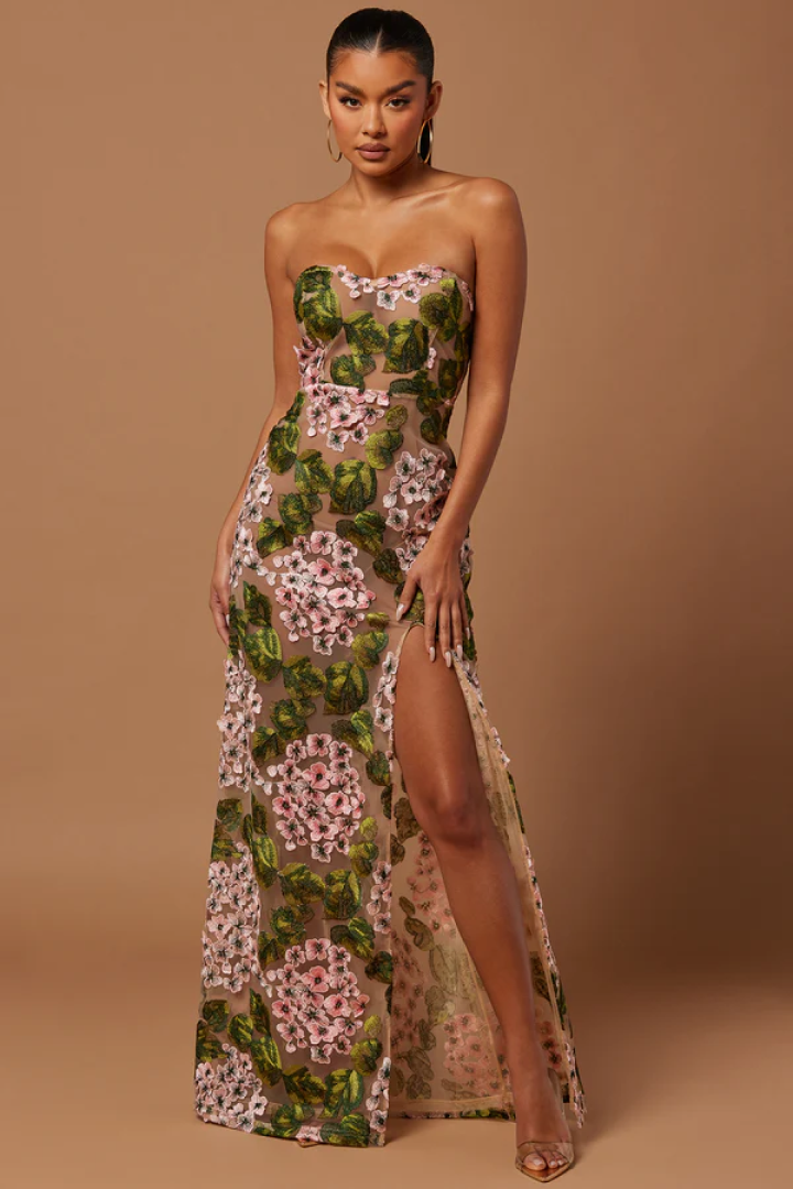 Elodie Floral Embroidered Gown