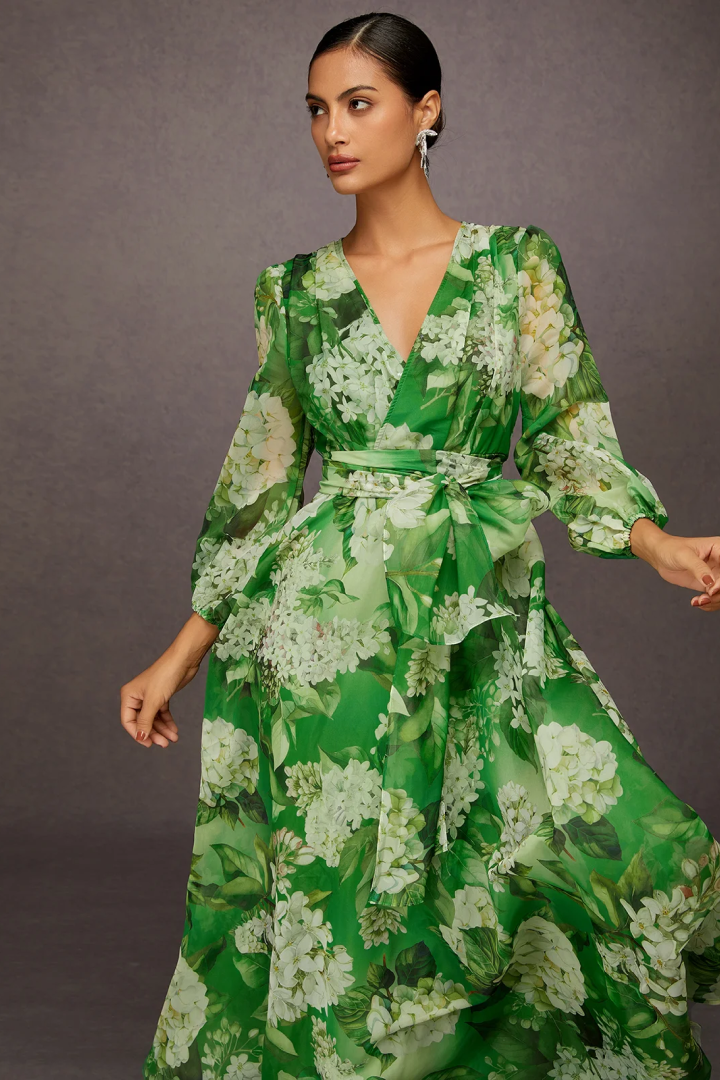 Emerald Garden Bloom Maxi Dress
