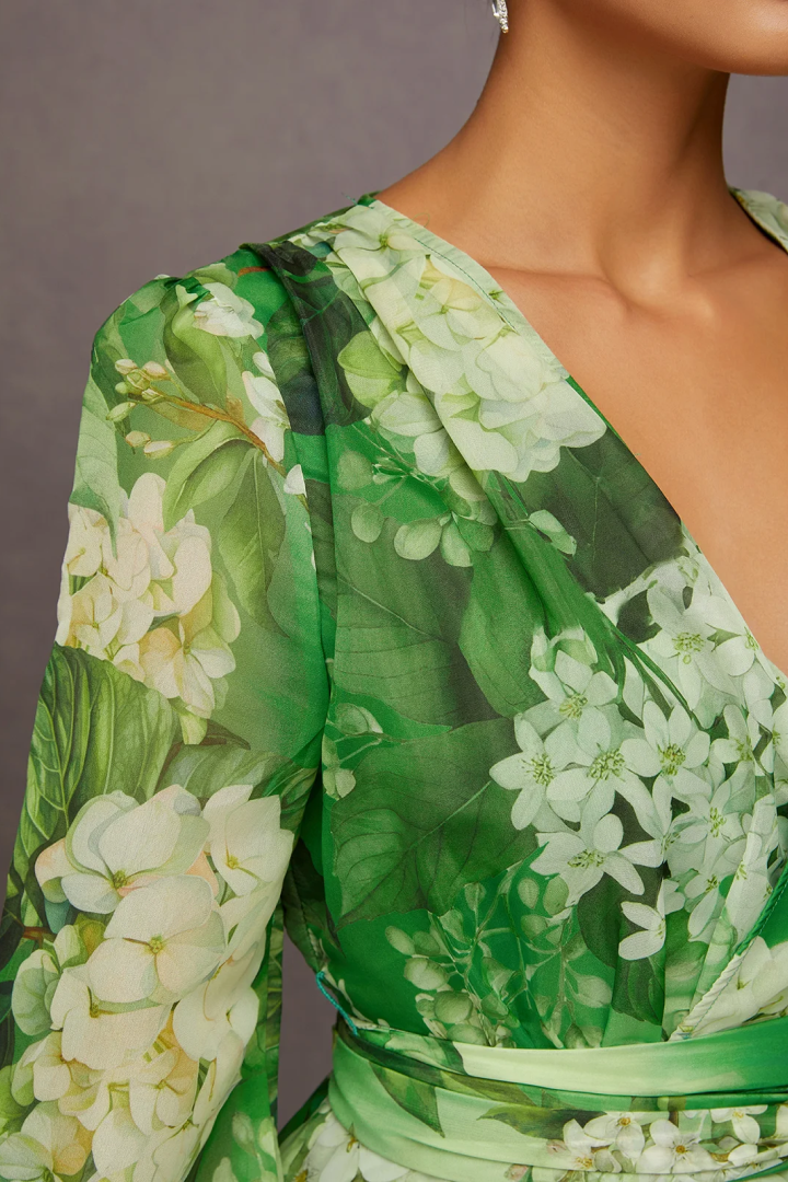 Emerald Garden Bloom Maxi Dress