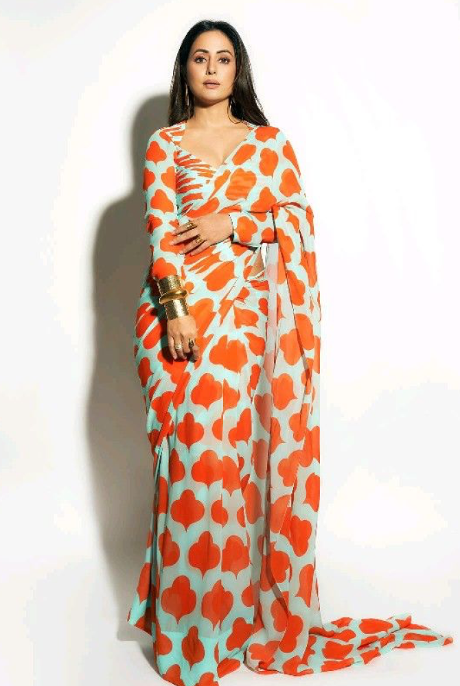 Bold Blossom Printed Saree