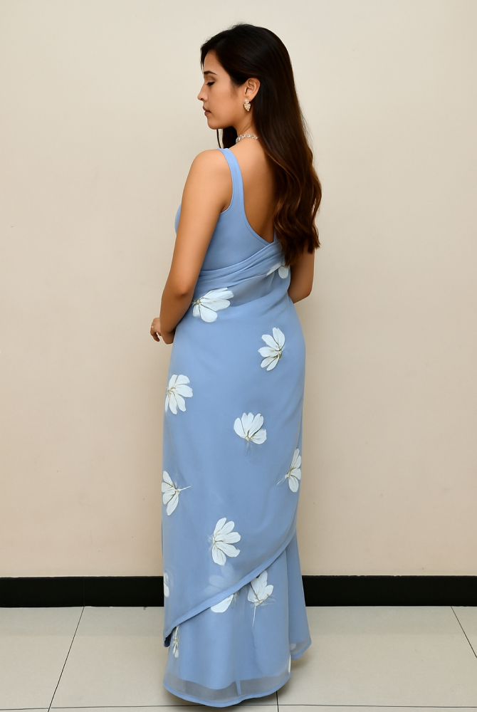 Ashika Ranganatha inspired Bold Blossom Printed Saree
