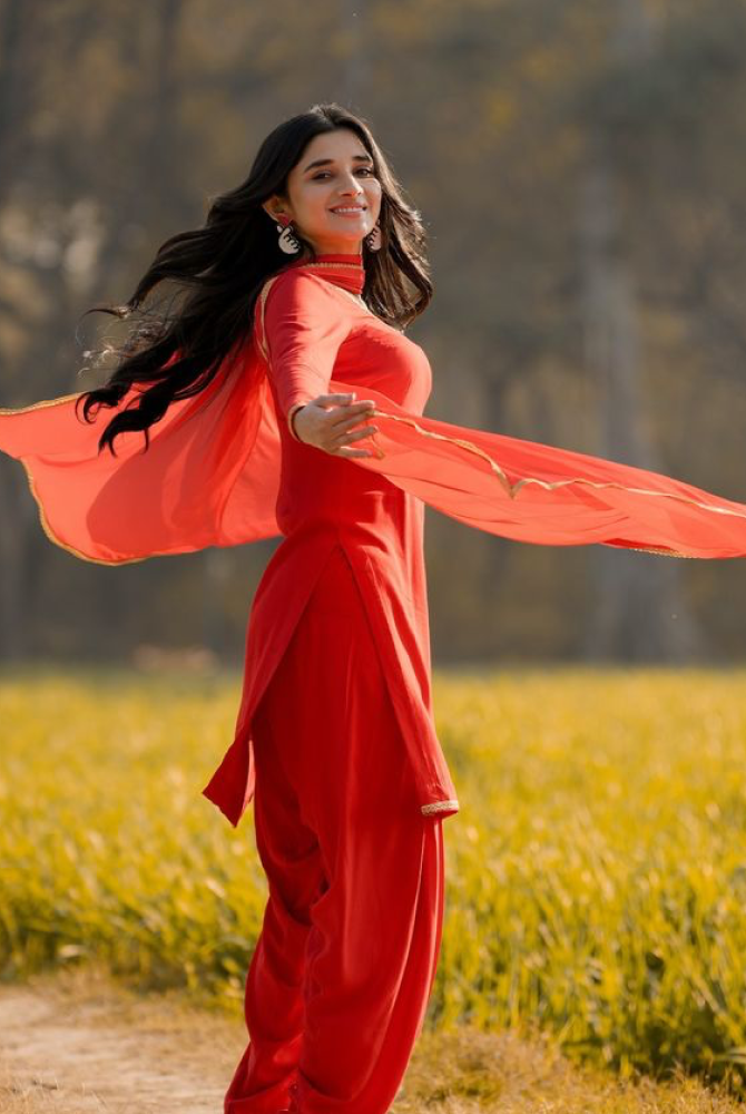 Scarlet Radiance Punjabi Patiala Suit