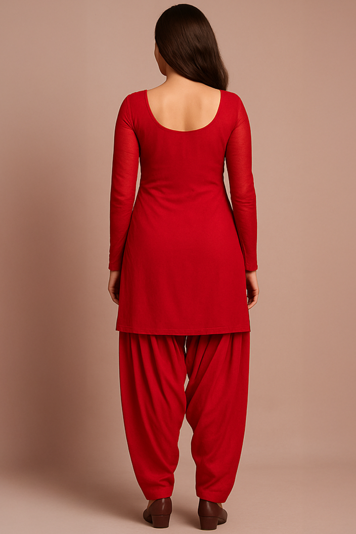 Scarlet Radiance Punjabi Patiala Suit