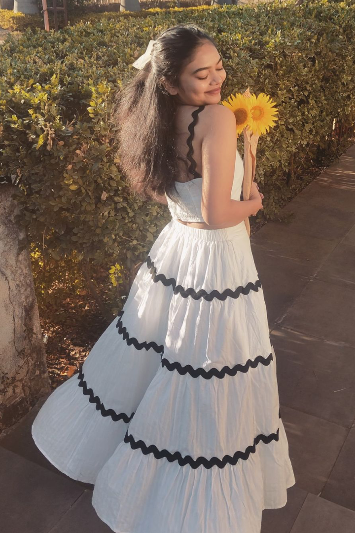 White Contrast Trim Co-Ord Set