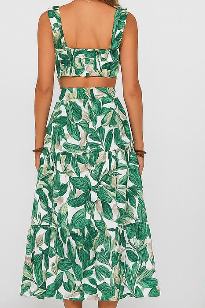 Tropical Leaf Print Co-Ord Set