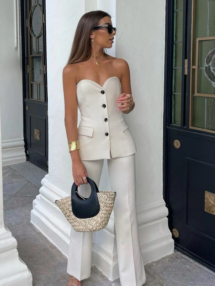 Jannat Zubair inspired Strapless Blazer Co-ord Set