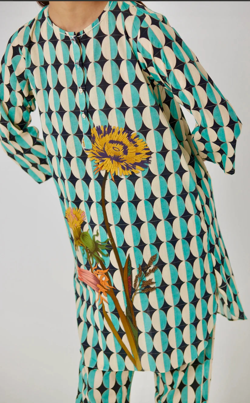 Alia Bhatt inspired Geo Bloom Printed Co-ord Set