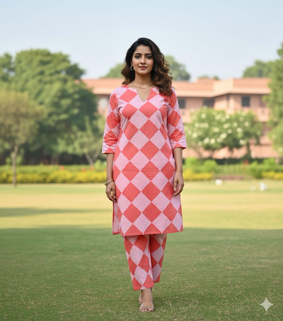 Karisma Kapoor inspired Geometric Printed Coord Set