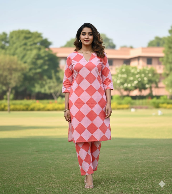 Karisma Kapoor inspired Geometric Printed Coord Set