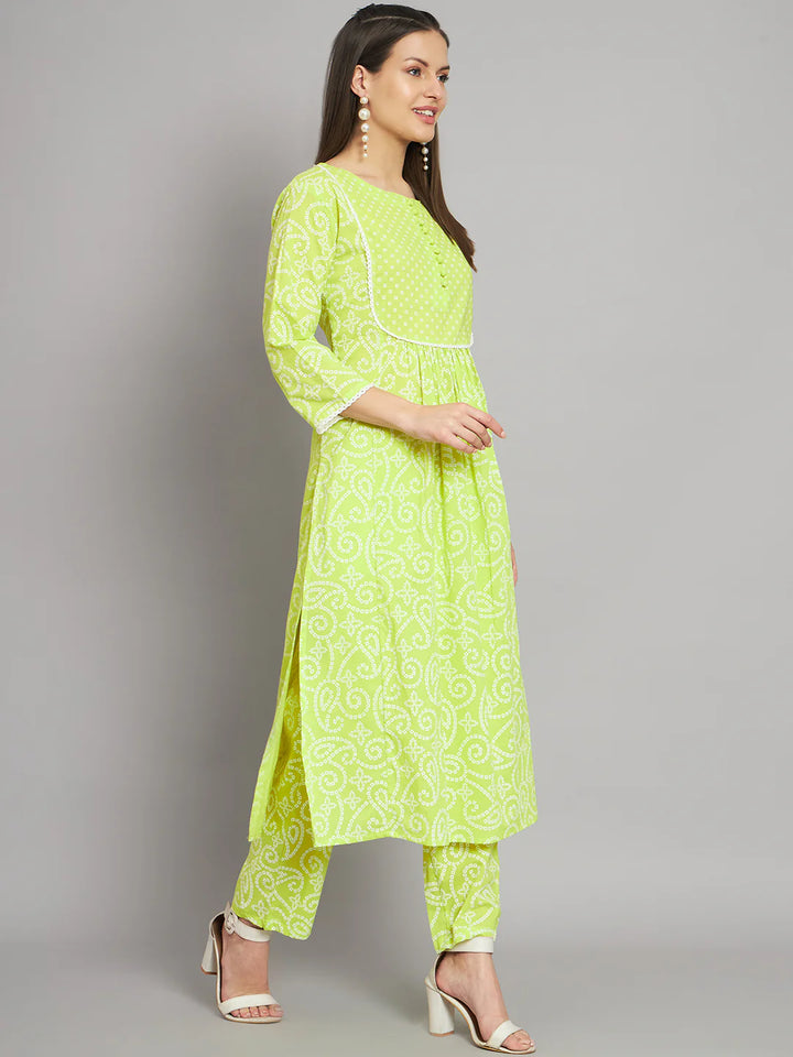 Jahnavi Kapoor inspired Lemon green Kurta set
