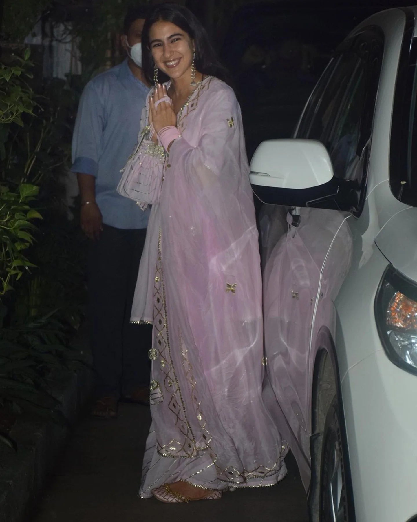 Sara Ali Khan Pink Mirror Work Sharara Set