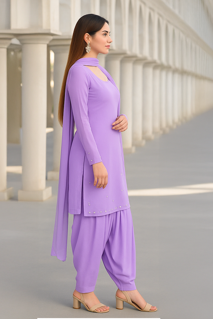 Lavender Elegance Punjabi Patiala Suit