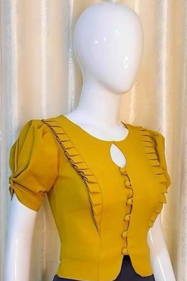 Mustard Ruffle Blouse top
